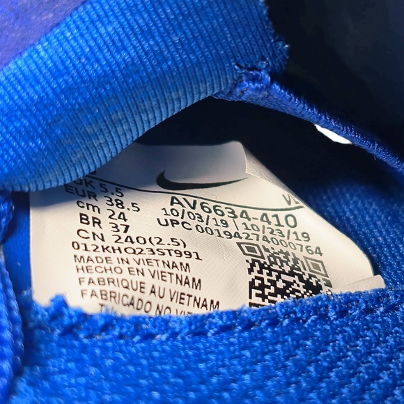 Nike Vapor Drive Field Hockey Shoes AV6634-410 Blue US 6 UK 5.5 Women’s Cleats - Picture 10 of 10